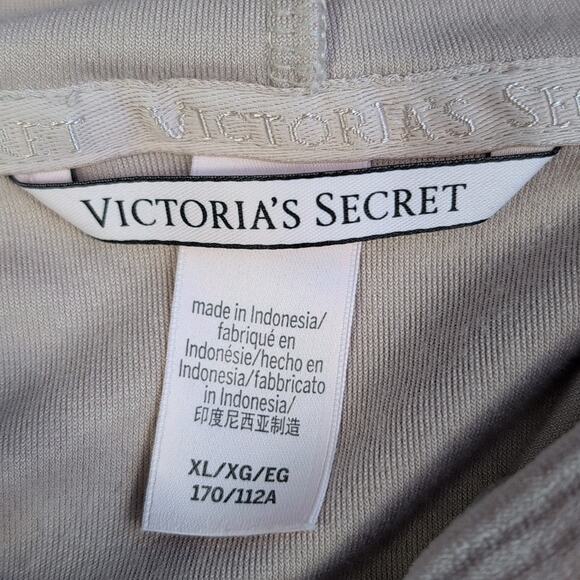 Victoria’s Secret Hoodie Womens XL Blush Ribbed Velour Velvet Cropped Pullover - Picture 4 of 10